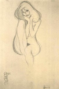 Nudo femminile seduto di fronte